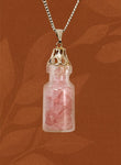 Bottled Gemstones Necklace - Rose Quartz