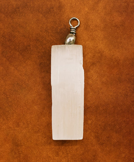 Selenite Natural Pendant – Sterling Silver Necklace Handmade