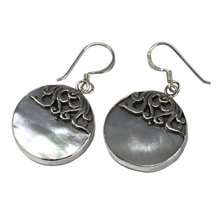 Silver Earrings for Women – Classic Disc MOP