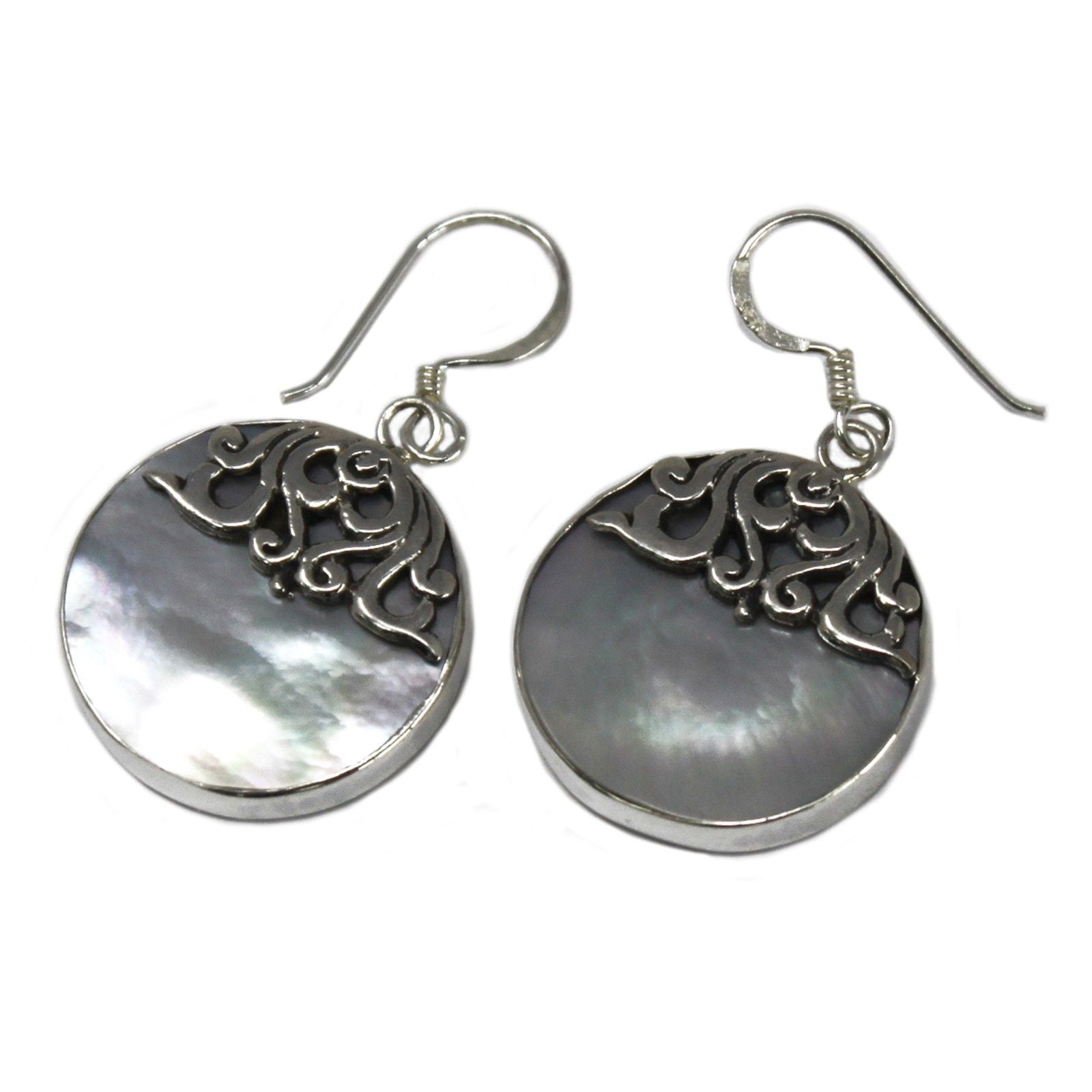 Silver Earrings for Women – Classic Disc MOP