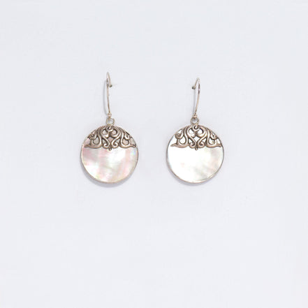 Silver Earrings for Women – Classic Disc MOP