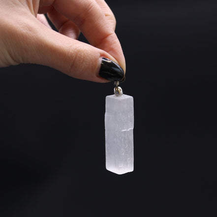 Selenite Natural Pendant – Sterling Silver Necklace Handmade