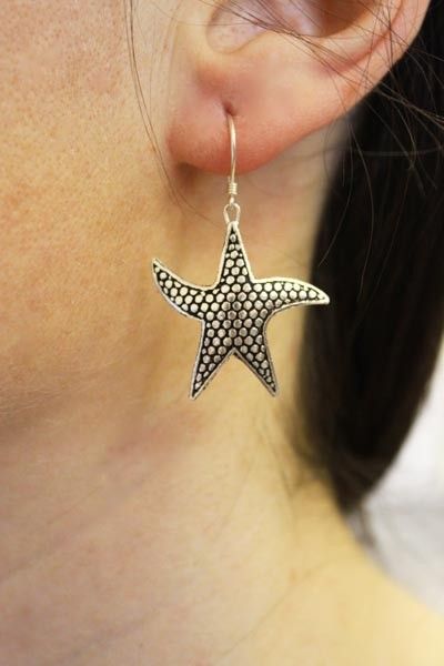 Silver Earrings for Women – Starfish Design
