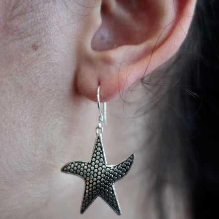 Silver Earrings for Women – Starfish Design