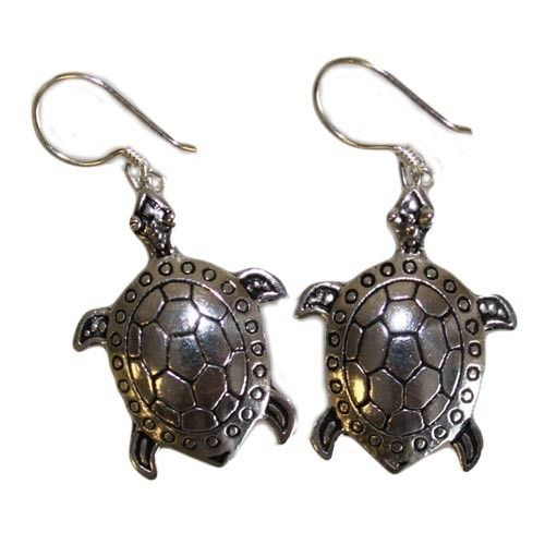 Silver Earrings for Women – Turtle Design