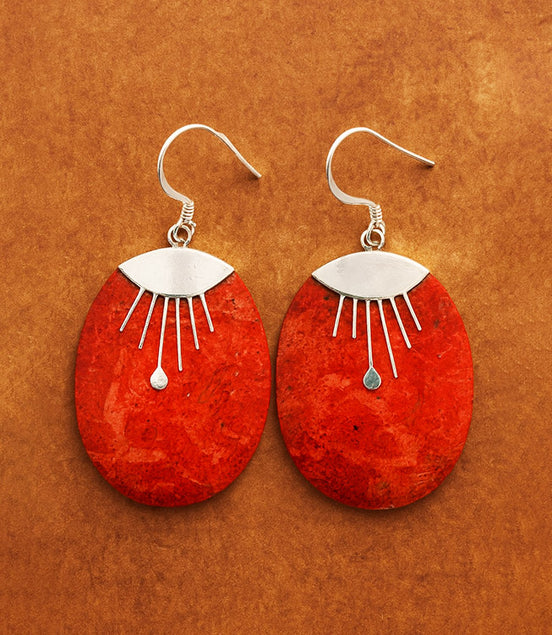 925 Silver Earrings – Oval Décor