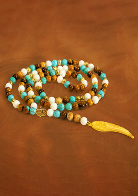 Angel Wing Multi Beads Gemstone Necklace