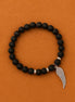 Angel Wing Black Agate Gemstone Bracelet – Boho Jewelry