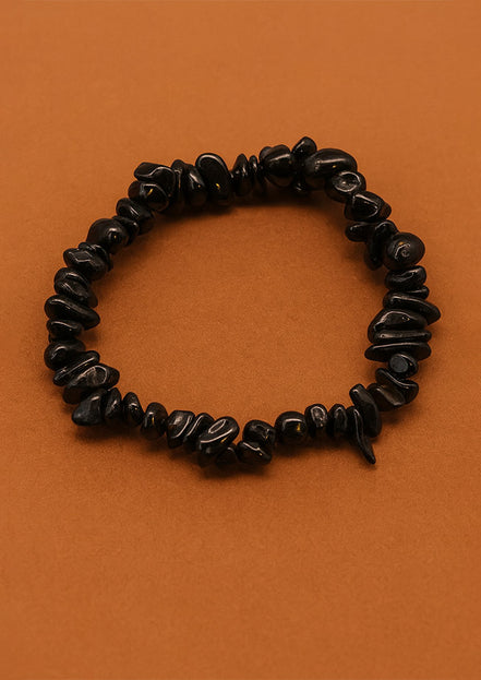 Black Agate Chipstone Bracelet – Protective Natural Stone