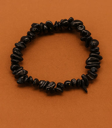 Black Agate Chipstone Bracelet – Protective Natural Stone