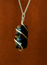 Black Onyx Gemstone Necklace – Cascade Wrapped Rough Pendant