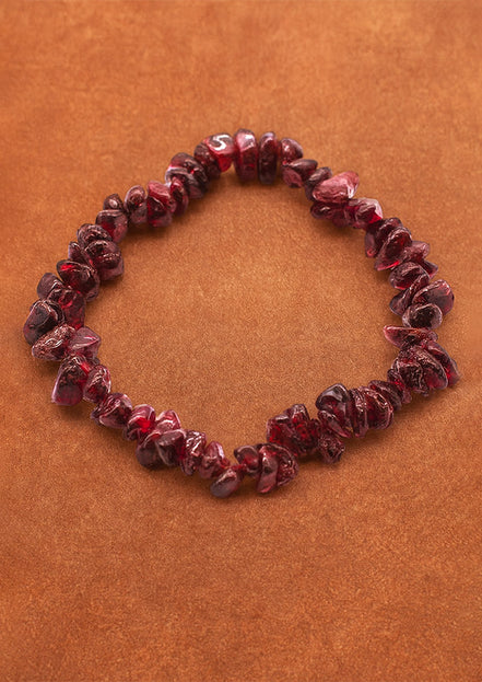 Blood Garnet Chipstone Bracelet – Polished Natural Stones