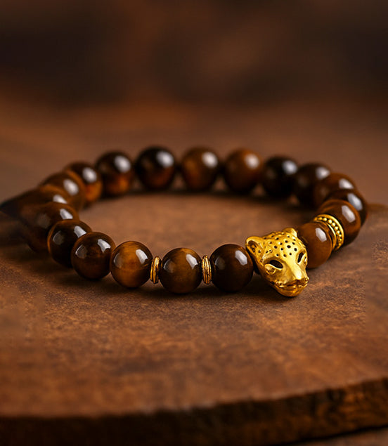 Gold Tiger Eye Gemstone Bracelet – Boho Jewelry