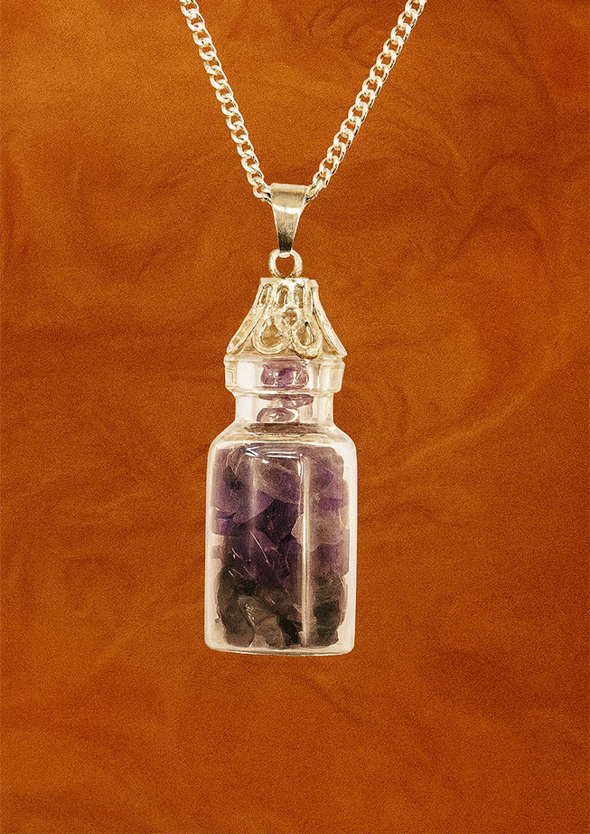 Bottled Gemstones Necklace - Amethyst