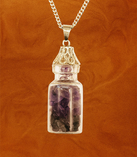 Bottled Gemstones Necklace - Amethyst