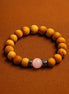 Cedarwood Heart Chakra Bangle with Rose Quartz