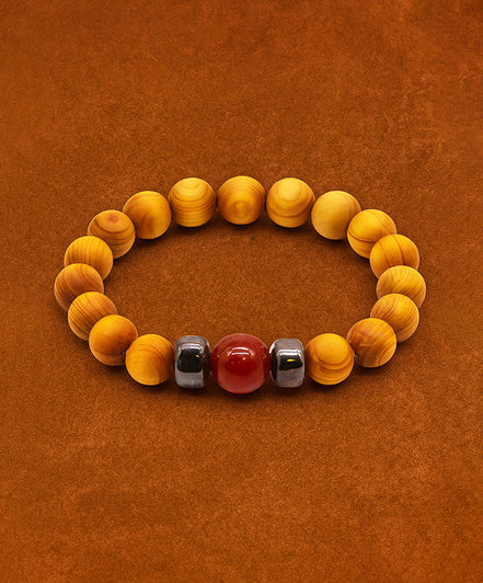 Cedarwood Root Chakra Bangle with Red Jasper