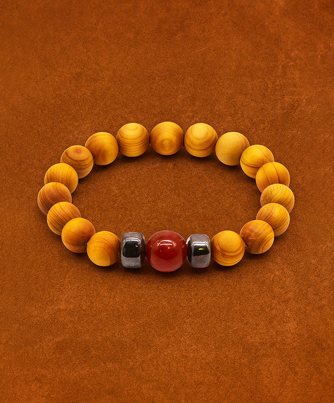 Cedarwood Root Chakra Bangle with Red Jasper