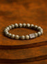 Crown Ingot Grey Agate Gemstone Bracelet – Boho Jewelry