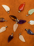 Gemstone Angel Wing Pendants – 12 Assorted 28x15mm