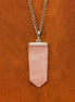 Gemstone Flat Pencil Pendant – Rose Quartz