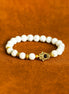 Gold Hamsa White Stone Gemstone Bracelet – Boho Jewelry