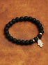 Hamsa Black Agate Gemstone Bracelet – Boho Jewelry