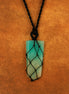 Laced Gemstone Flat Point Pendant Necklace – Amazonite