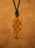 Laced Gemstone Flat Point Pendant Necklace – Golden Quartz