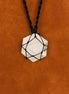 Laced Gemstone Hexagon Pendant Necklace – White Howlite