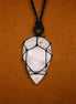 Laced Gemstone Teardrop Pendant Necklace – Rock Quartz