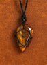 Laced Gemstone Teardrop Pendant Necklace – Tigereye