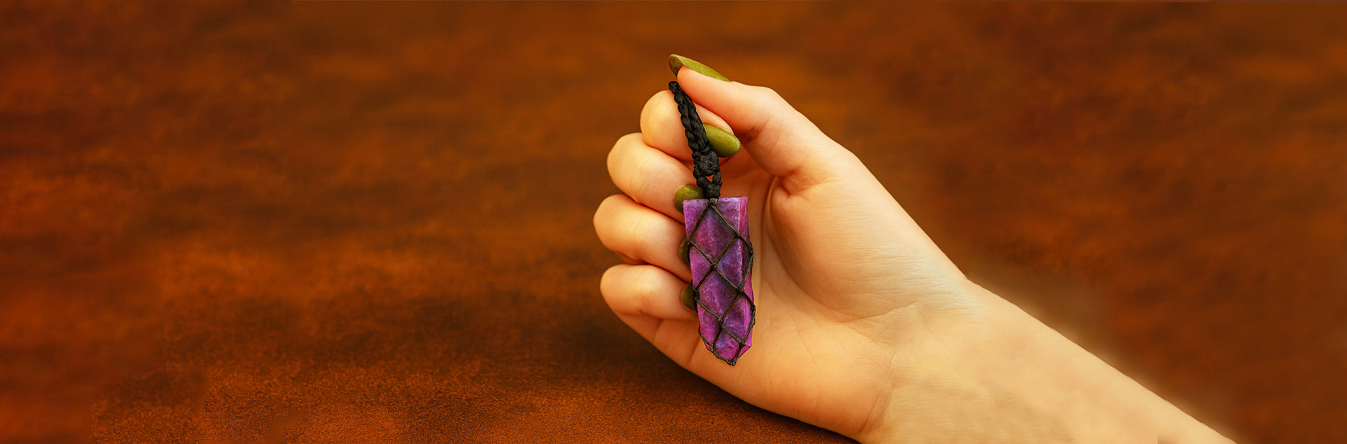 Laced Gemstone Pendants