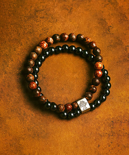 Magnetic Gemstone Bracelet - Leopard Skin