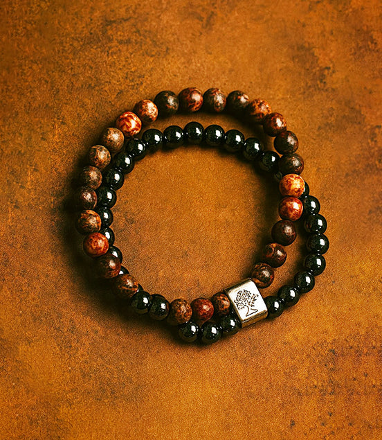 Magnetic Gemstone Bracelet - Leopard Skin