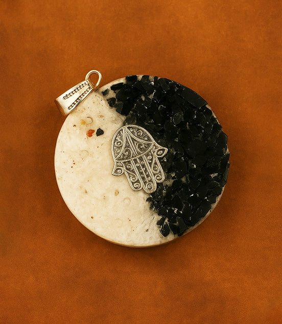 Orgonite Power Pendant – Good & Evil – Hamsa