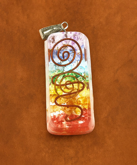 Orgonite Power Pendant – Rainbow Copper Attractor