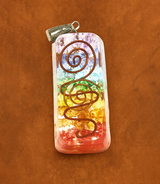 Orgonite Power Pendant – Rainbow Copper Attractor