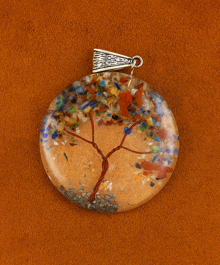 Orgonite Power Pendant – Round Amethyst Tree (Mix)