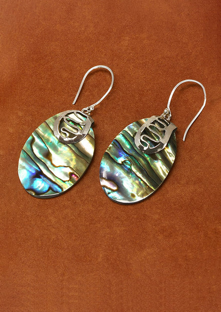Shell & Silver Earrings for Women – Abalone Design