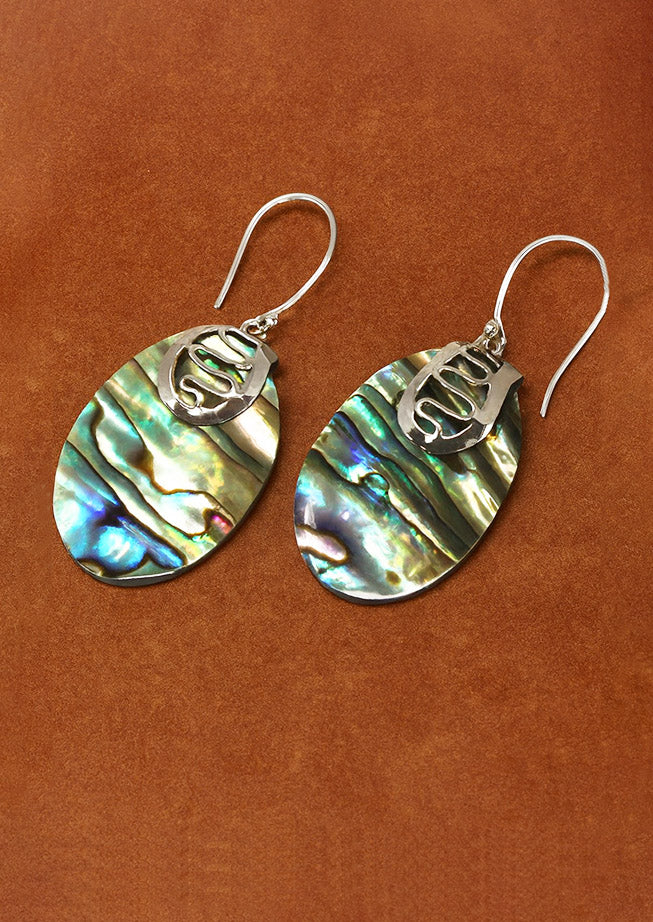 Shell & Silver Earrings for Women – Abalone Design