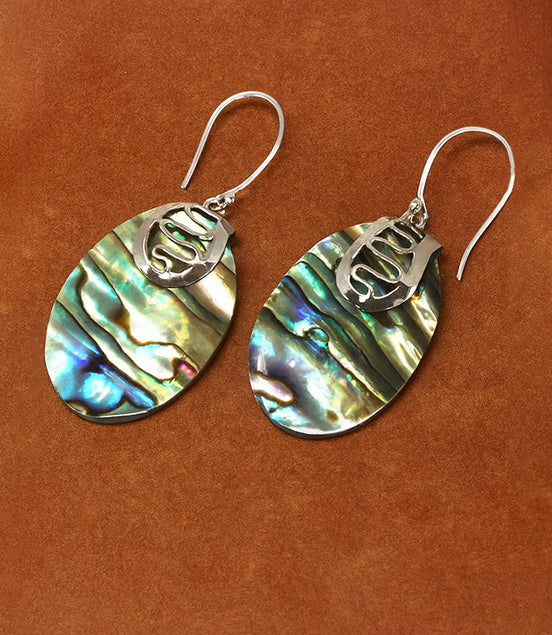 Shell & Silver Earrings for Women – Abalone Design