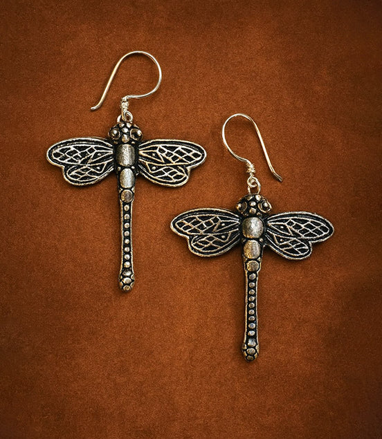 Silver Earrings for Women – Dragonfly Design