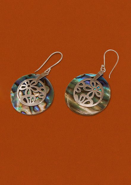 Silver Earrings for Women – Flower Abalone