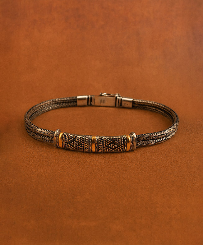 Silver & Gold Bracelet – Unisex Single Chain