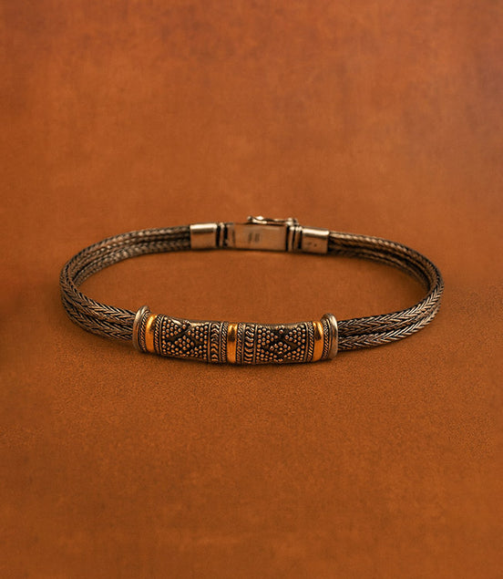 Silver & Gold Bracelet – Unisex Single Chain