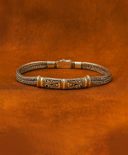 Silver & Gold Bracelet – Unisex Twin Chain