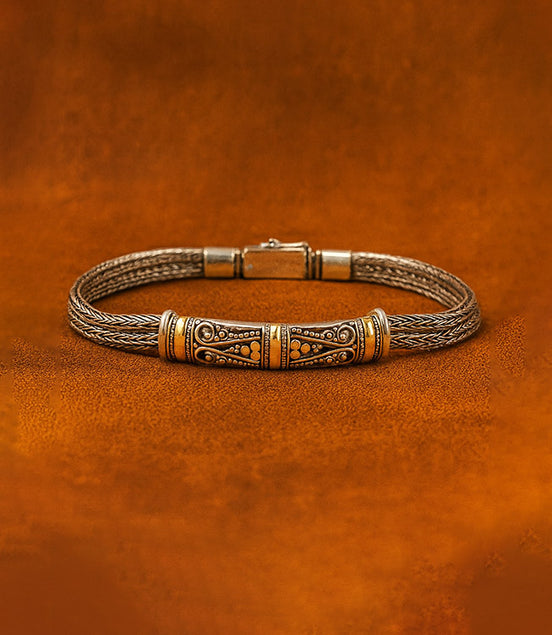 Silver & Gold Bracelet – Unisex Twin Chain