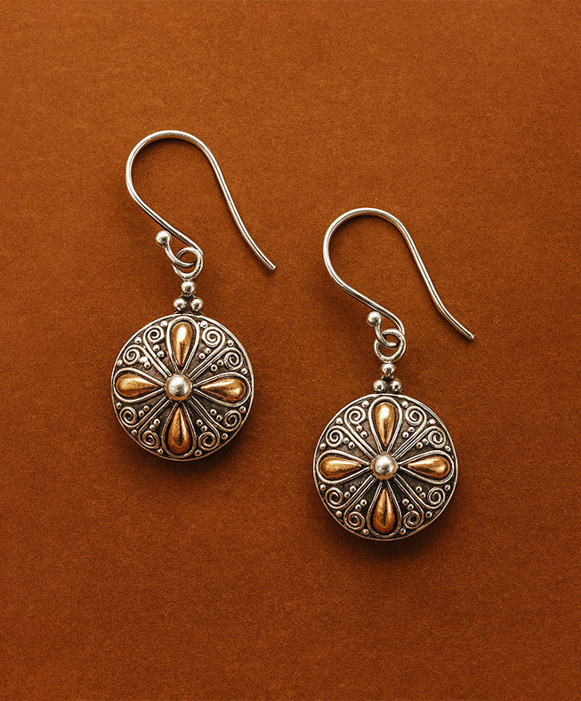 Silver & Gold Earring – Classic Round