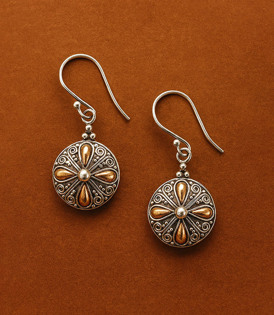Silver & Gold Earring – Classic Round